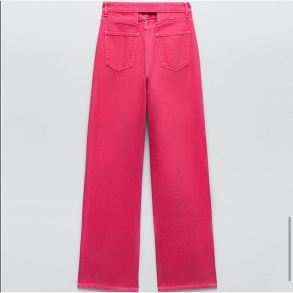 Zara Pink Full Length Cut Out Jeans - Picture 4 of 4